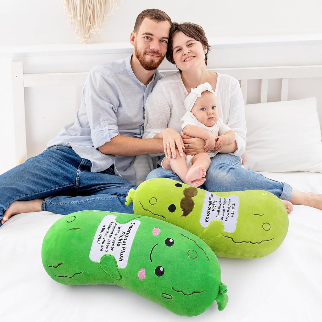 Emotional Plush Pickle-20” Pickle Stuffed Animal,Plushies Cucumber Stuffed Animal with Positive Warm Words,Kawaii Plush Toy Kids Birthday Gifts,Soft Vegetable Lover Plushy Pillow,1Pcs
