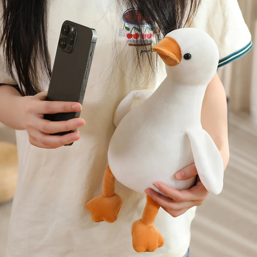 Lovable White Goose Plush Toy Cute Yellow Duck Plush Doll Goose Duck Key Chain Bag Pendant Soft Animal Pillow Kid Birthday Gift