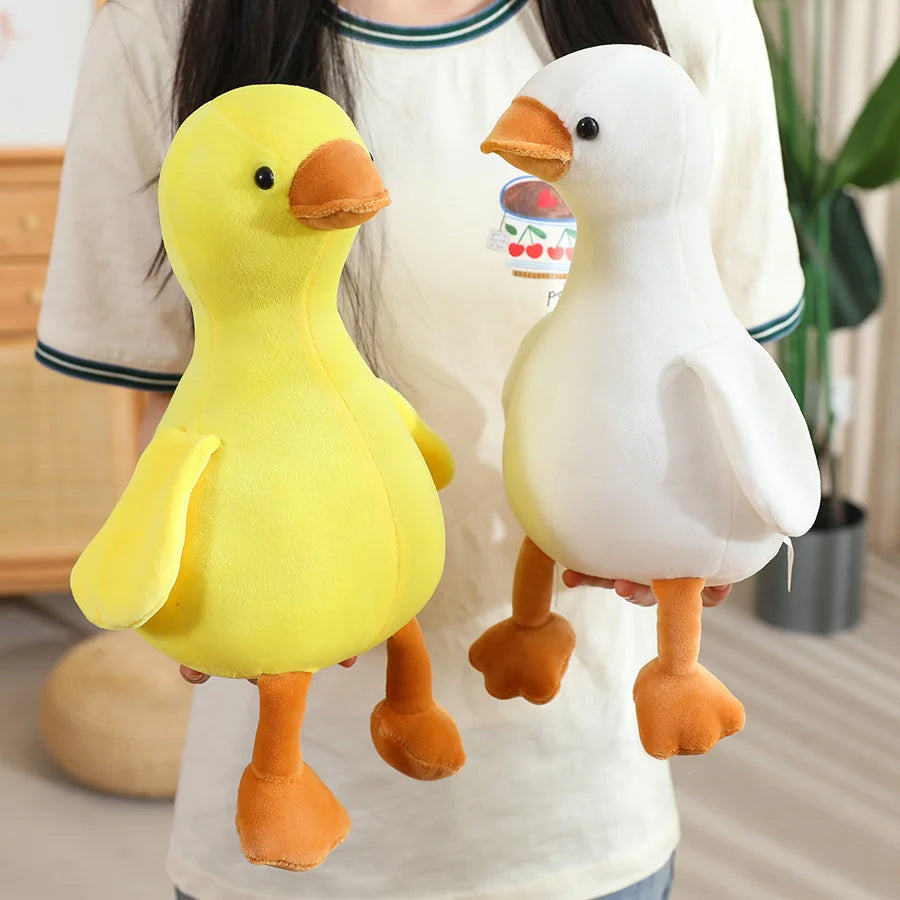 Lovable White Goose Plush Toy Cute Yellow Duck Plush Doll Goose Duck Key Chain Bag Pendant Soft Animal Pillow Kid Birthday Gift