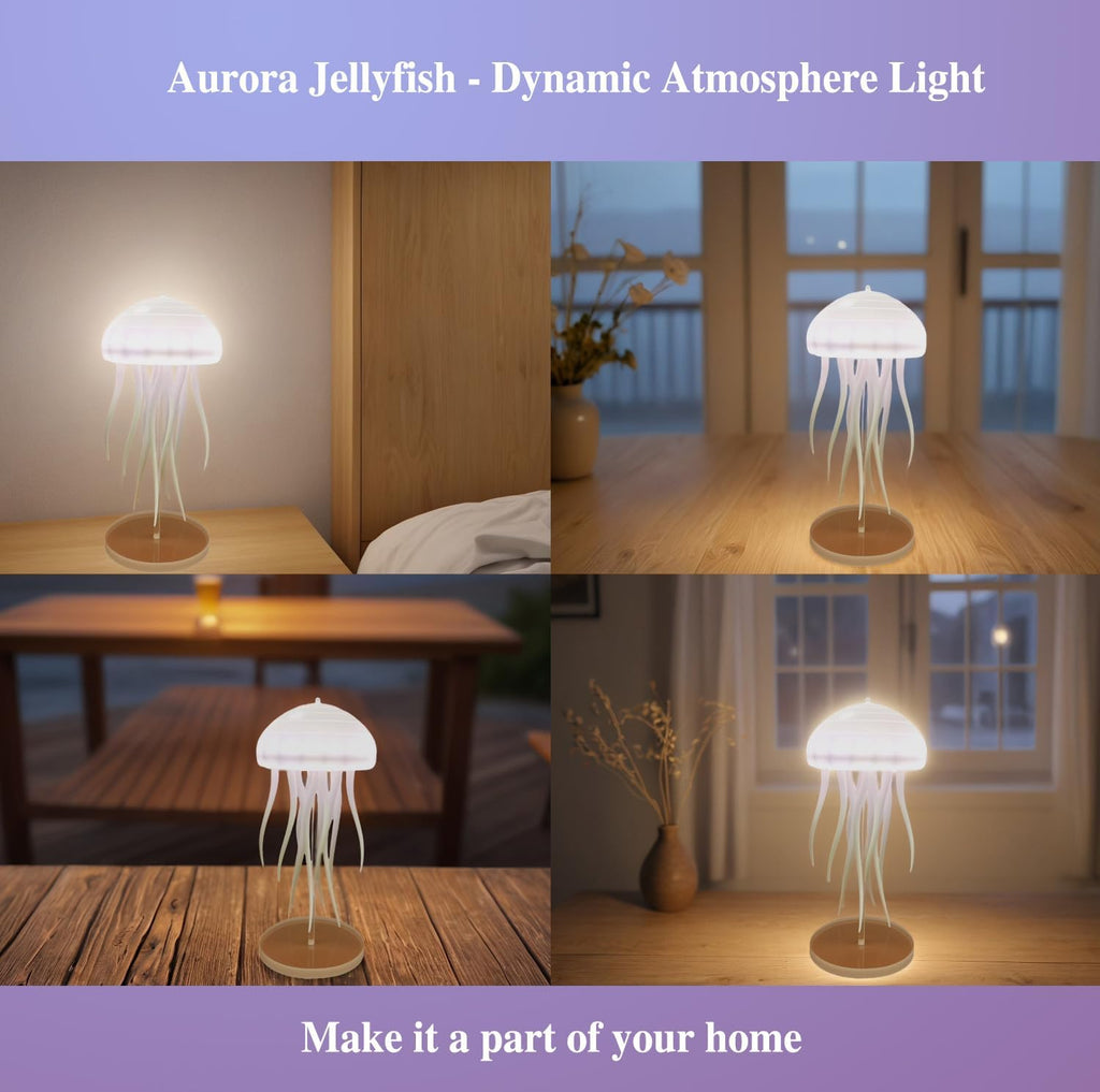 Hanging Jellyfish Lamp, LED Dancing Jellyfish Light Lava Lamp Table Light Portable Jellyfish Night Light Cute Jellyfish Bedside Lamp Light Rechargeable Outdoor Lighting Jelly Fish Light Lamp RGB