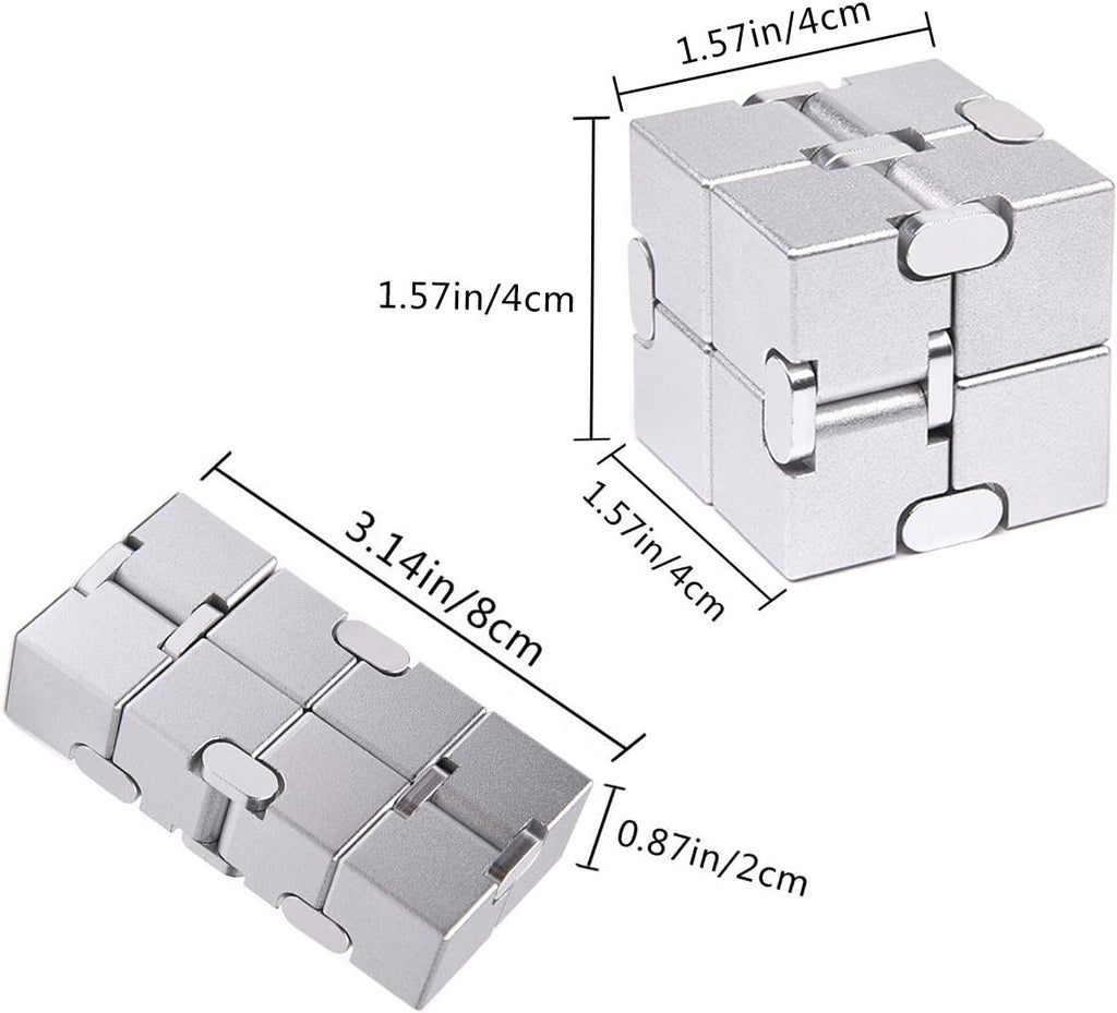 Fidget Cube New Version Fidget Finger Toys - Metal Infinity Cube Prime for Stress and Anxiety Relief/Adhd, Ultra Durable Sensory Gifts for Adults and Teens Kids