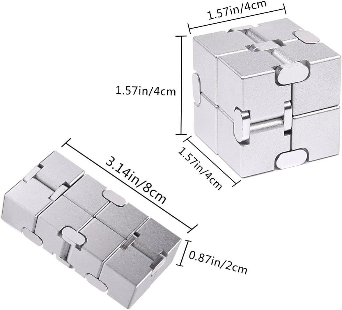 Fidget Cube New Version Fidget Finger Toys - Metal Infinity Cube Prime for Stress and Anxiety Relief/Adhd, Ultra Durable Sensory Gifts for Adults and Teens Kids