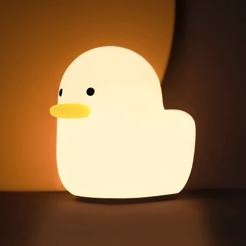 LED Benson Night Light, Cute Duck Animal Silicone Nursery Night Light Rechargeable Table Lamp Bedside Lamp with Touch Sensor for Baby Girls Women Bedrooms, Living Room