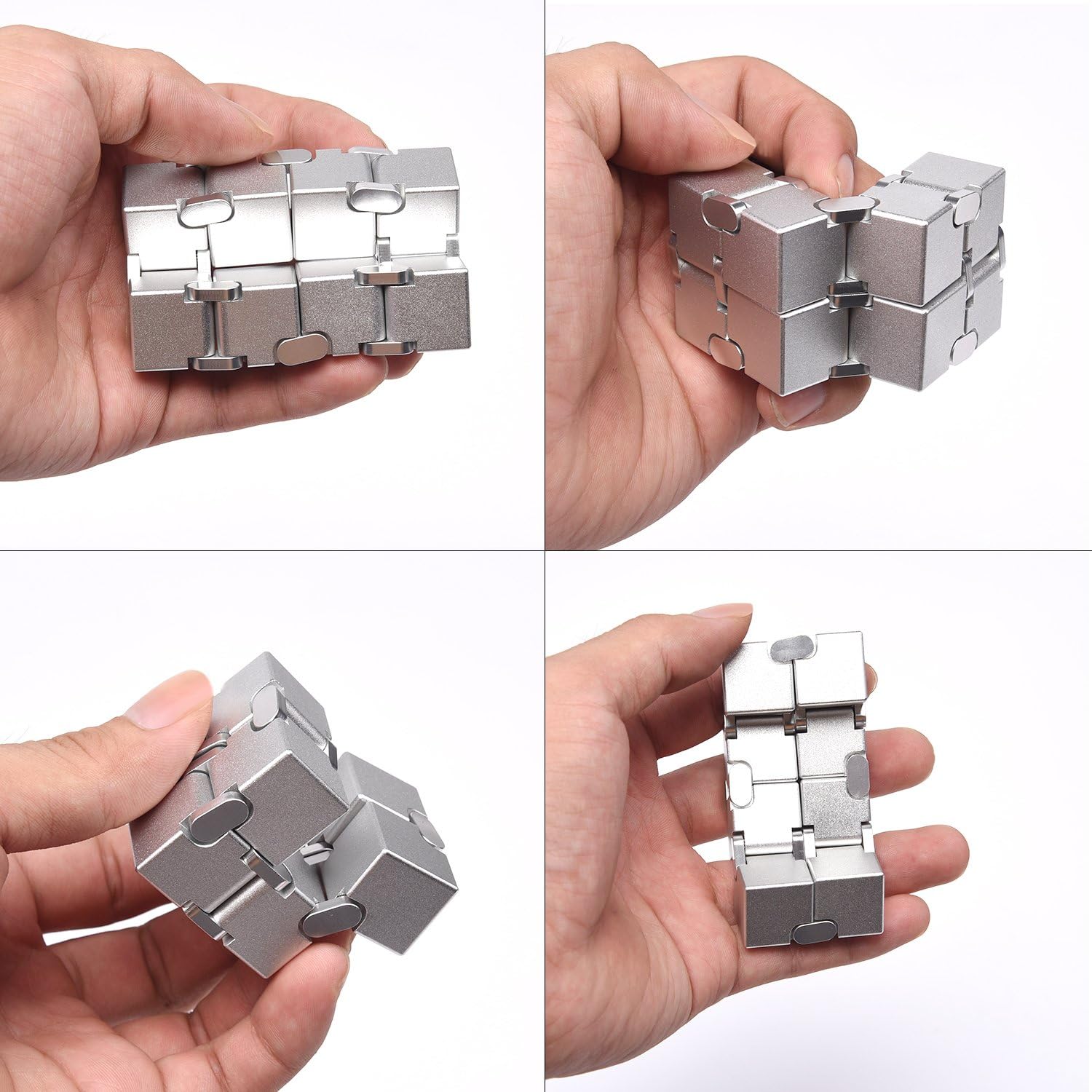 Fidget Cube New Version Fidget Finger Toys - Metal Infinity Cube Prime for Stress and Anxiety Relief/Adhd, Ultra Durable Sensory Gifts for Adults and Teens Kids