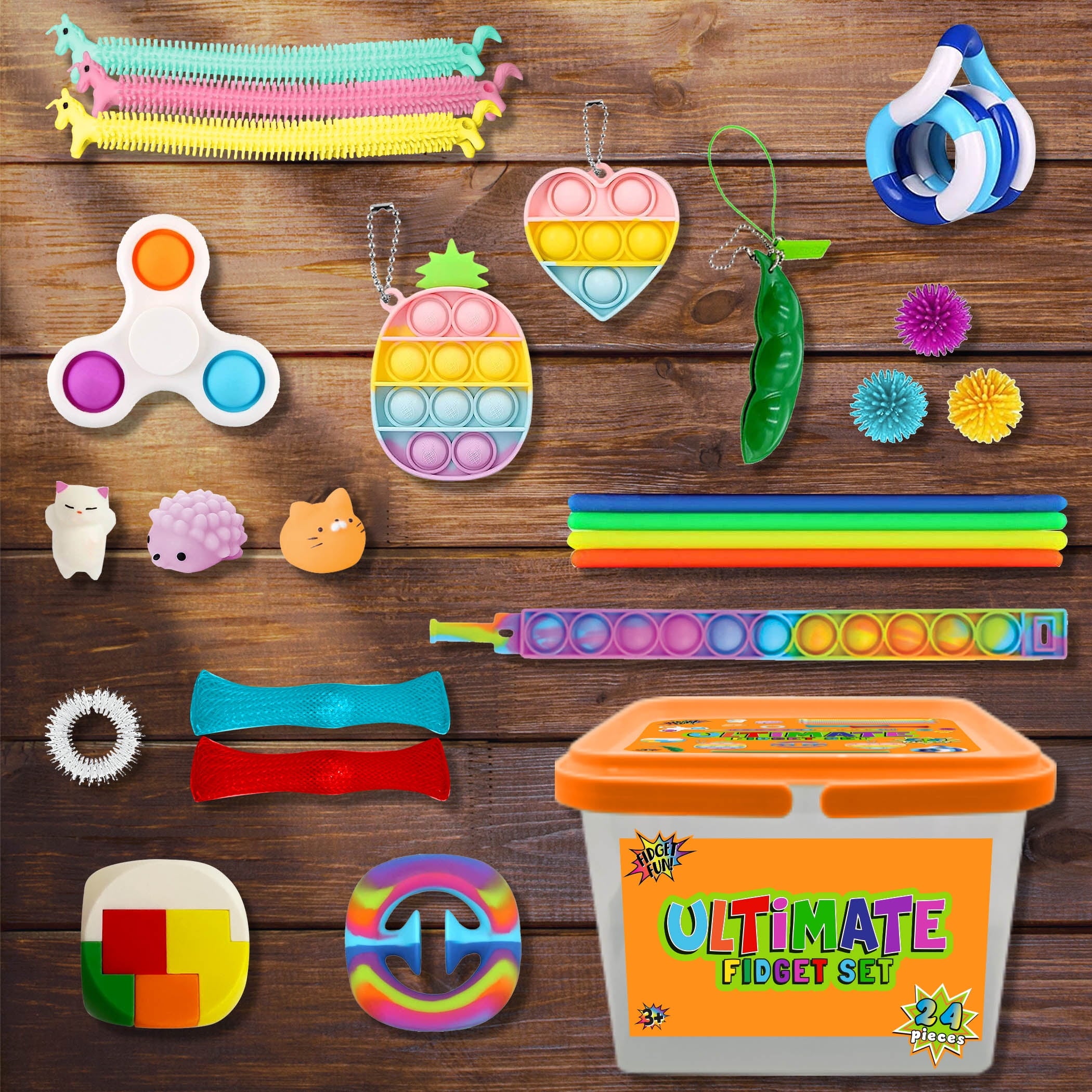 24 Piece Orange Ultimate Fidget Set
