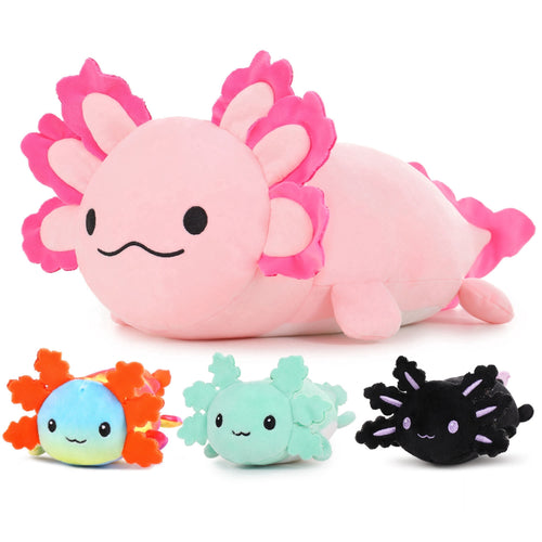 23.5" Giant Axolotl Stuffed Animals with 3 Babies inside Large Axolotl Plush Toy