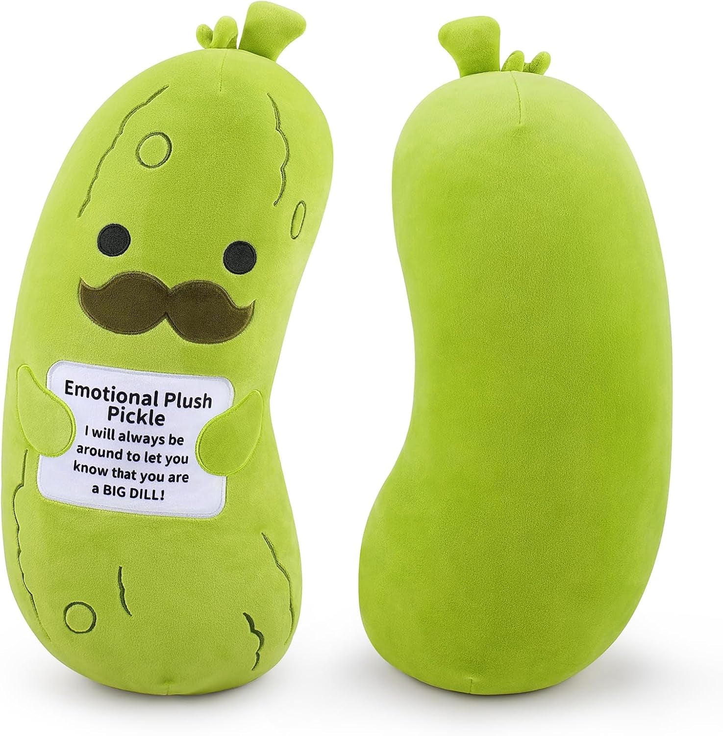 Emotional Plush Pickle-20” Pickle Stuffed Animal,Plushies Cucumber Stuffed Animal with Positive Warm Words,Kawaii Plush Toy Kids Birthday Gifts,Soft Vegetable Lover Plushy Pillow,1Pcs