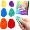 Silent Sensory Worry Stones for Anxiety - 6 Pack Fidget Toys for Kids & Adults, Portable Stress Relief for Classroom ADHD Autism Special Needs, Textured Calming Stones Set
