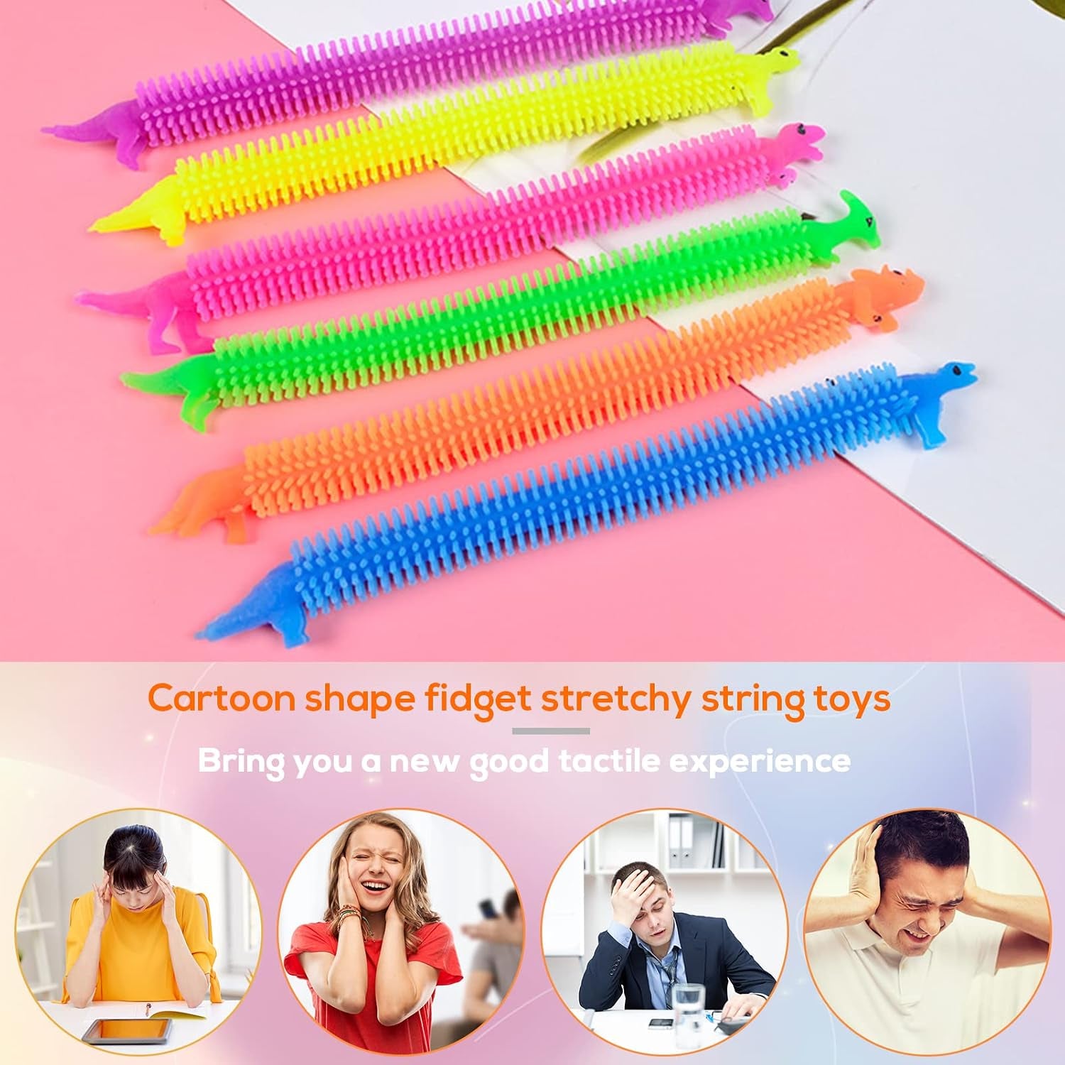 20 PCS Stretchy Fidget Toy,Colorful Stretchy Strings Fidget Toy for Children'S Day Gift,Kids,Adults,Boys,Girls,Stress Relief,Calming and Relaxing Present