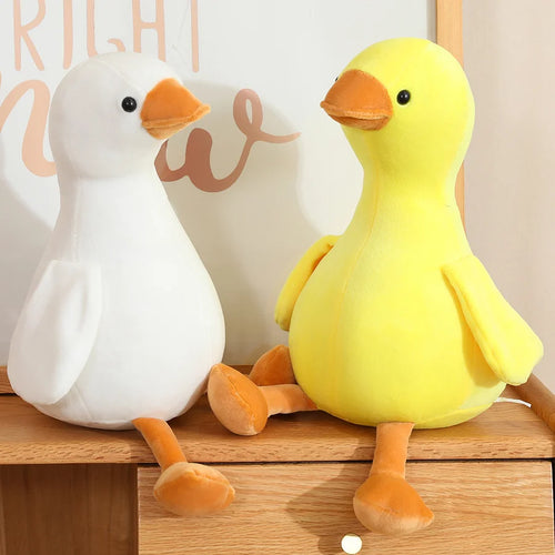 Lovable White Goose Plush Toy Cute Yellow Duck Plush Doll Goose Duck Key Chain Bag Pendant Soft Animal Pillow Kid Birthday Gift