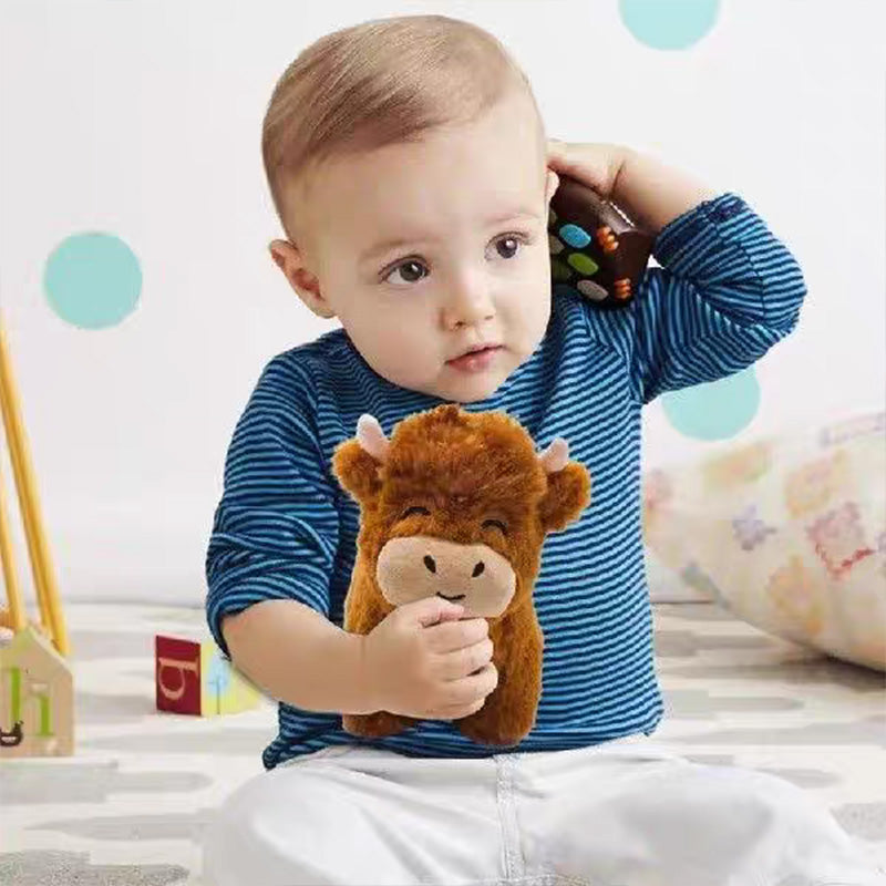 Realistic Highland Cow Plush Toy Made of Soft Cotton – Bovino